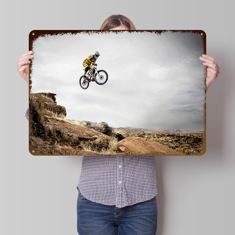 Mountain Biking Europe - 산악 자전거 라이트 3D 틴 포스터