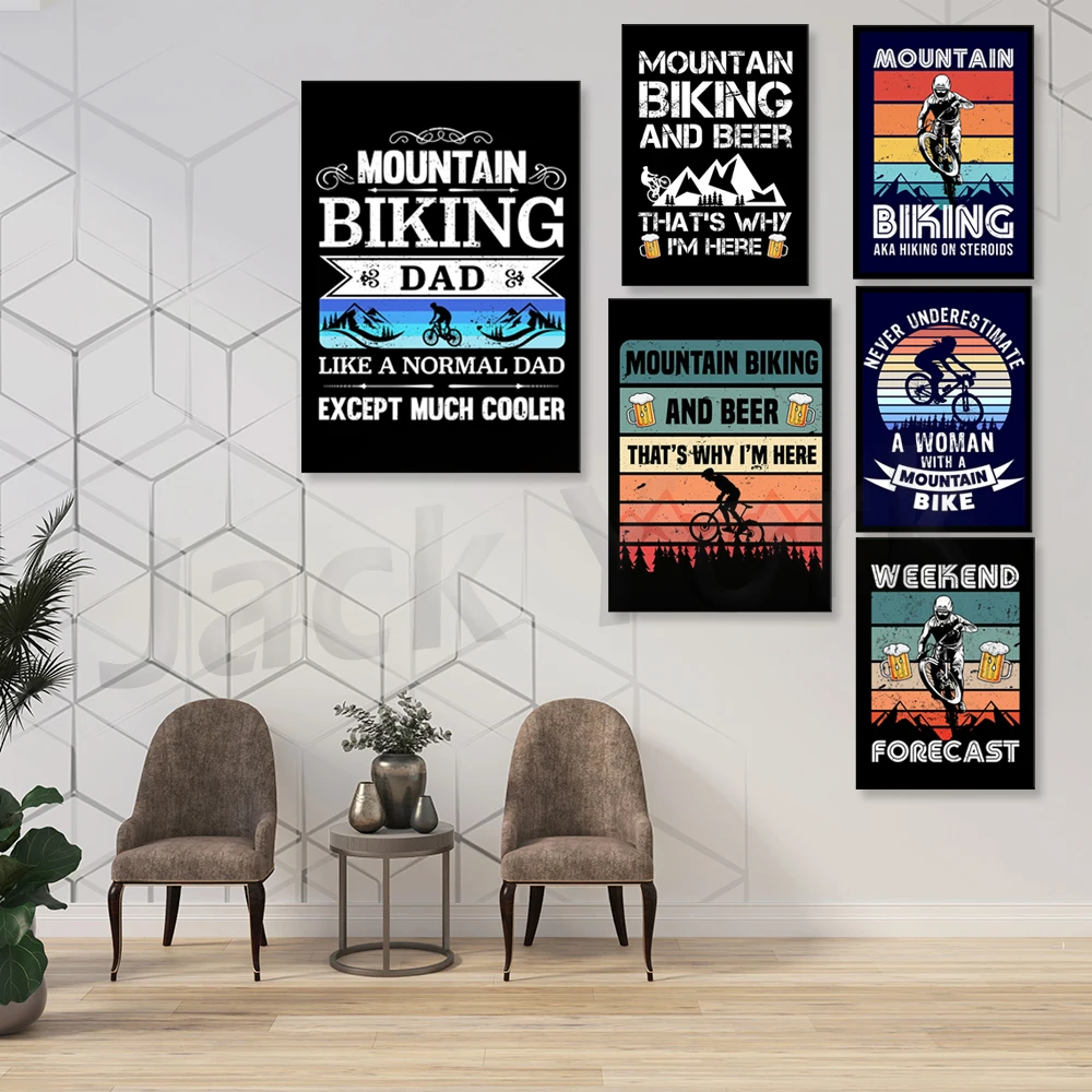 산악 자전거 인쇄 캔버스 회화 레트로 여행 포스터 야외 - Mountain Biking Europe 리뷰 및 가격